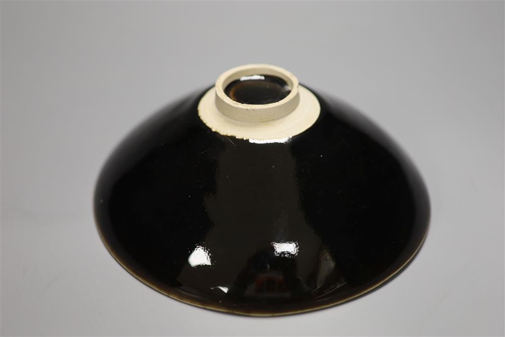 Two Chinese Henan type black glazed bowls, diameter 16cm